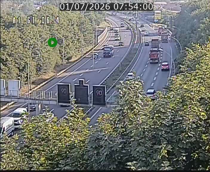 Traffic live webcam Luxembourg Hamm - A1 direction Sandweiler - BK 6.4