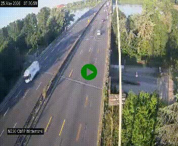Webcam sur le périphérique de Bordeaux à l'est de la ville. Caméra située sur le Pont Mitterand sur la N230