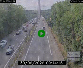 Webcam sur la N165 après le Pont de l'Iroise, à l'entrée de Brest