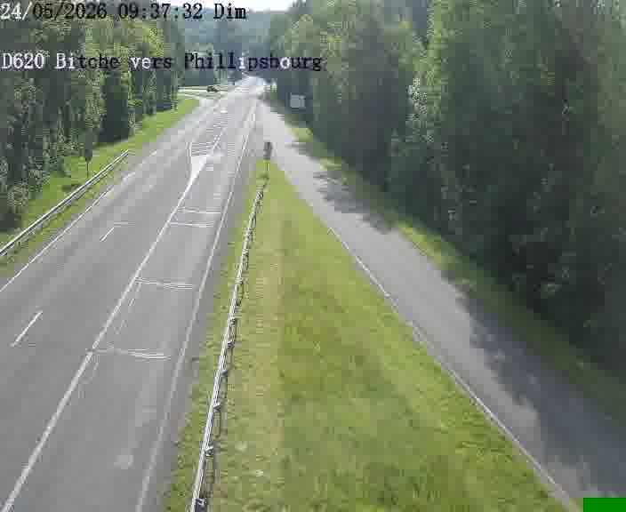 Webcam sur la D620, sur le contournement de Bitche. Vue orientée vers Philippsbourg