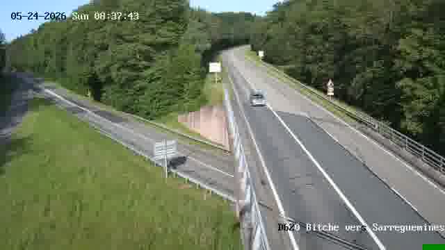 Webcam sur la D620, sur le contournement de Bitche. Vue orientée vers Sarreguemines