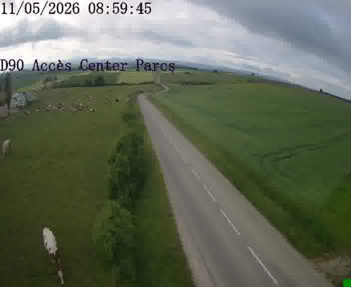 Point de vue trafic déployé sur D90 (France) à Hattigny, regardant vers Hattigny, aidant conducteurs et services à anticiper les flux.