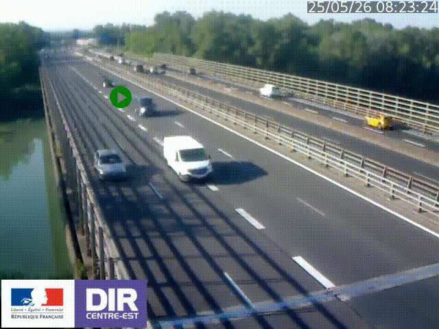 Caméra trafic à la jonction entre l'A46 (Rocade-est de Lyon) et l'A42 à hauteur de Vault-en-Velin en direction de Marseille