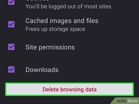 Step 5 Tap Delete browsing data.