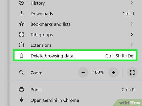 Step 2 Click Delete browsing data….