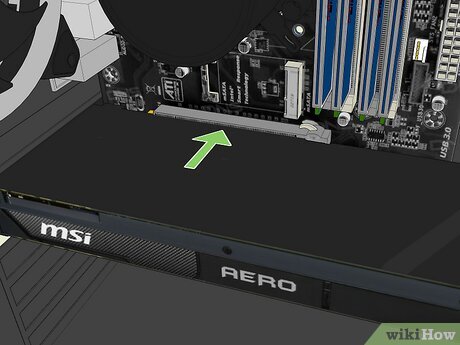 Step 11 Slot the GPU into the motherboard.