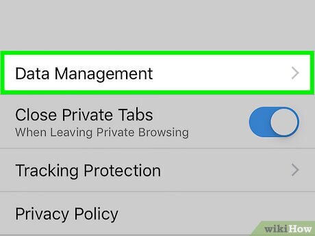 Step 3 Tap Data Management.