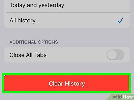 Step 6 Tap Clear History.