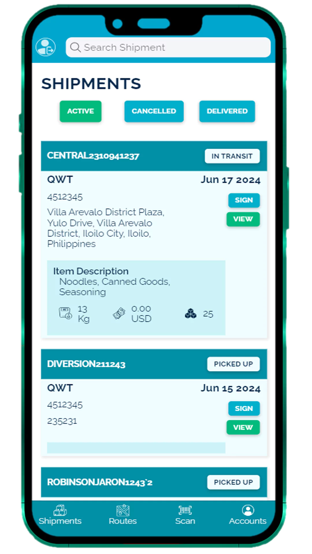wpcargo driver app shipments
