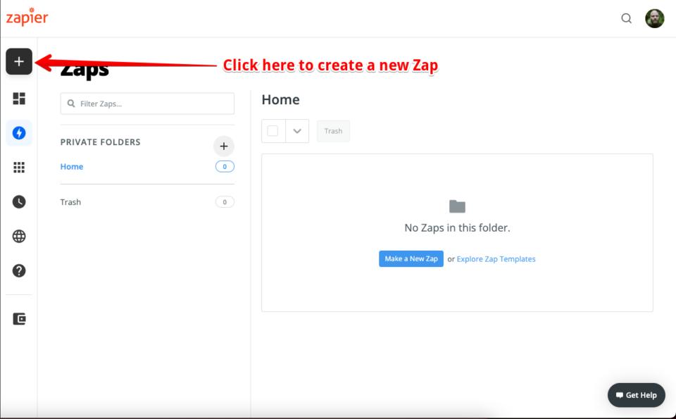 Tableau de bord Zapier | Charitable