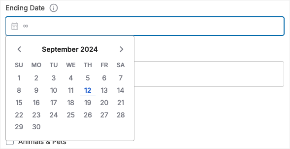 Ending date in campaign | Charitable Ending date in campaign