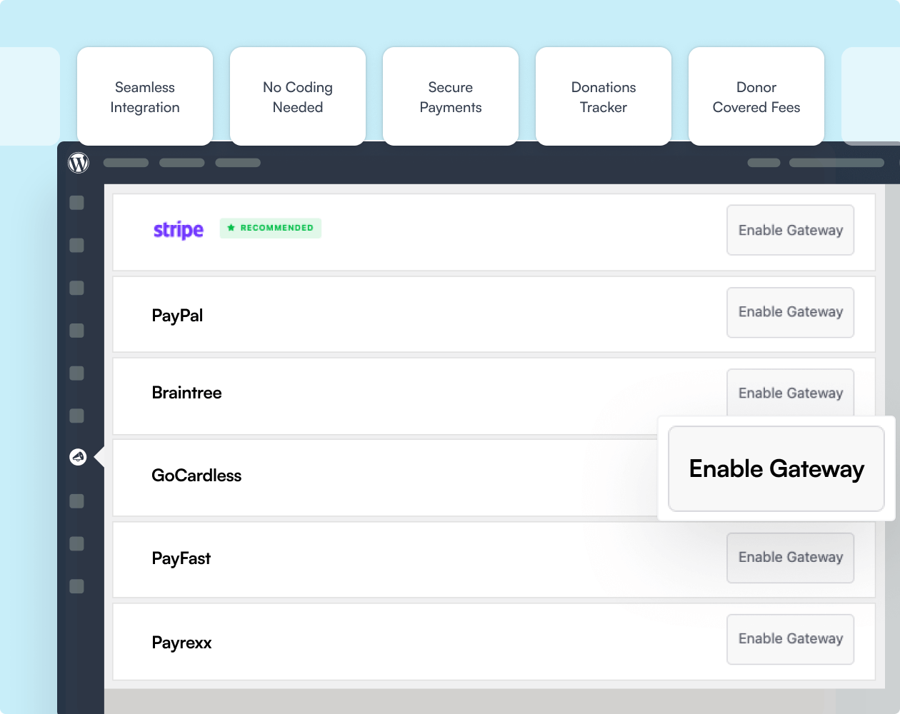GoCardless aktivieren | Charitable GoCardless aktivieren