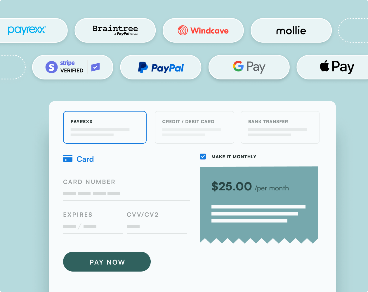 Payrexx credit card payment | Charitable Payrexx credit card payment