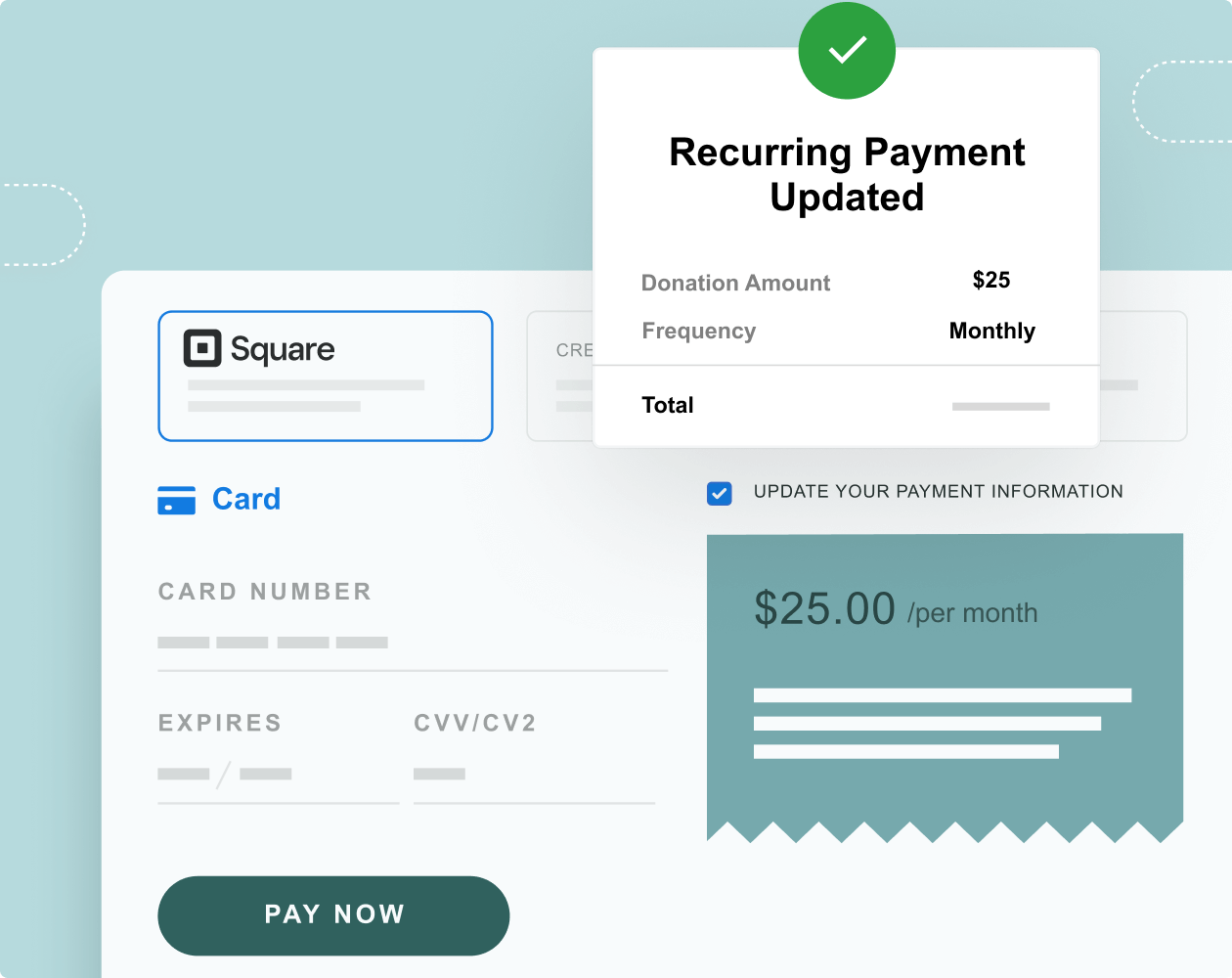 update payment feature | Charitable update payment feature