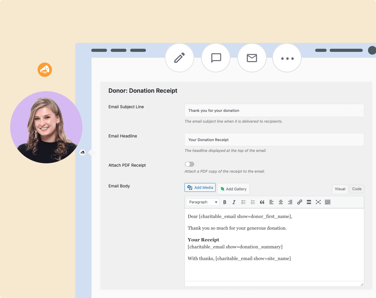 Charitable email customizations | Charitable Charitable email customizations