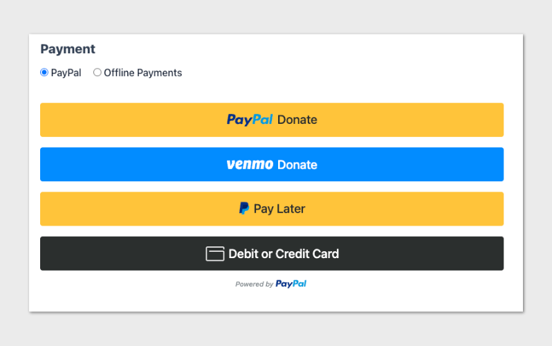Paypal sample | Charitable Paypal sample