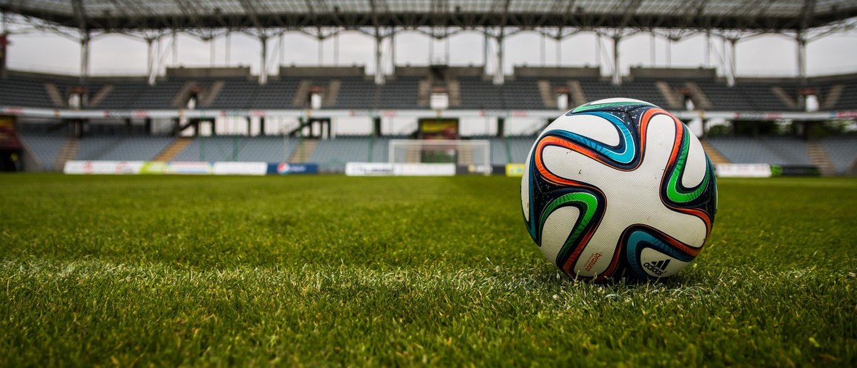 a ball on a football court