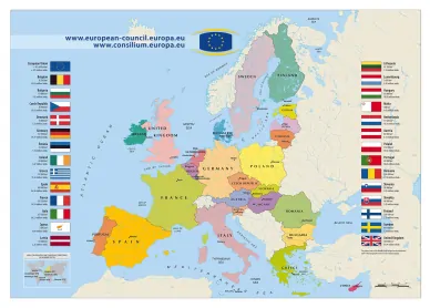 Mapa państw należących do Unii Europejskiej Mapa krajów Unii Europejskiej